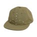 画像1:  GARBAGE      SOFT BRIM 6 PANEL CAP (BIG PEACE)・DK.OLIVE×WHITE EMB (1)