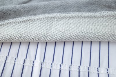 画像6: renewces       "combi shorts of different materials"・wht.blue×grey