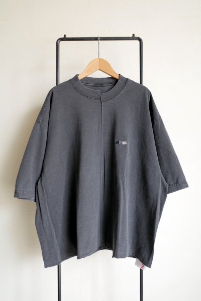 画像1: renewces       "front switching embroidery T-sh"・shadow×monotone NOTHING