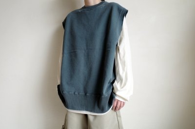 画像15: NEXUSVII.       DAMAGED CREW VEST・FADE GREEN