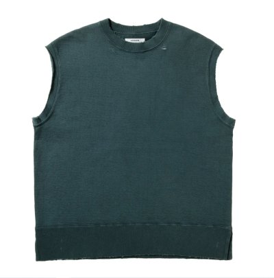 画像1: NEXUSVII.       DAMAGED CREW VEST・FADE GREEN