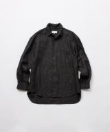 FOLL       ramie oxford authentic daily shirt・black