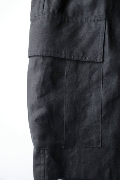 画像2: FOLL       ramie oxford baggy shorts・black