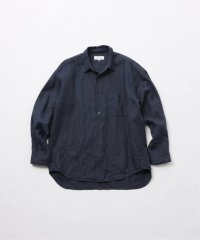 FOLL       ramie oxford authentic daily shirt・navy