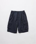 FOLL       ramie oxford baggy shorts・navy