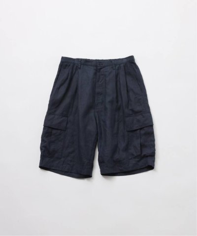 画像1: FOLL       ramie oxford baggy shorts・navy