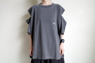 画像6: renewces       "inside-out shoulder slits T"・shadow×monotone