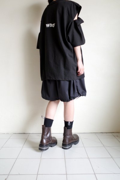 画像11: renewces       "inside-out shoulder slits T"・black ×monotone
