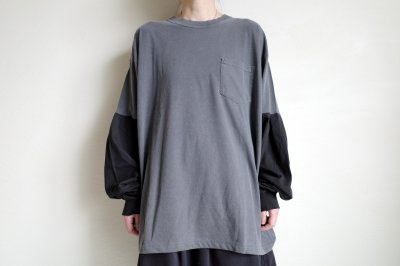 画像7: renewces       "bicolor L/S backprint T-sh"・shadow×black B