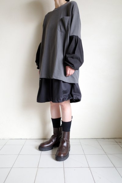 画像11: renewces       "bicolor L/S backprint T-sh"・shadow×black A