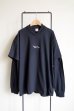 画像1: renewces       "3way Layered L/S POLO T-sh"・black×black (1)
