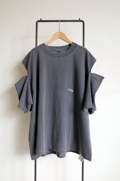 画像1: renewces       "inside-out shoulder slits T"・shadow×monotone
