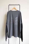 renewces       "bicolor L/S backprint T-sh"・shadow×black B