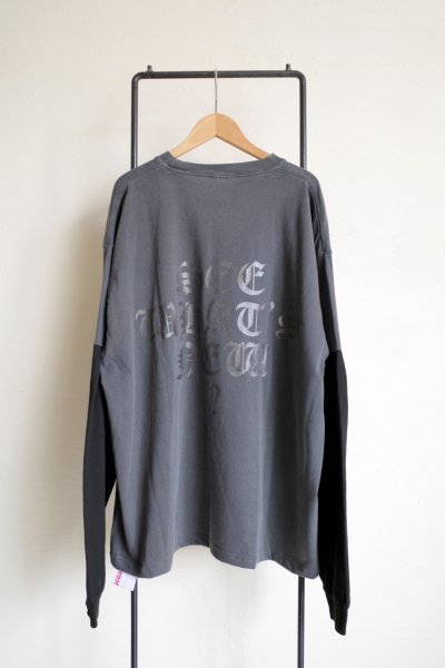 画像1: renewces       "bicolor L/S backprint T-sh"・shadow×black B