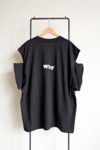 renewces       "inside-out shoulder slits T"・black ×monotone
