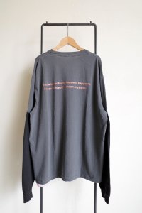 renewces       "bicolor L/S backprint T-sh"・shadow×black A