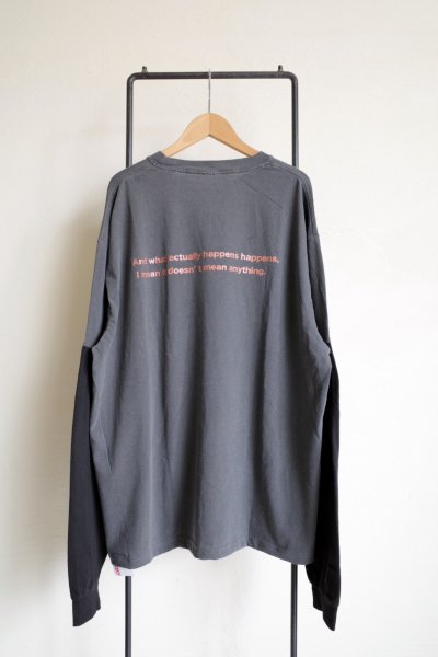 画像1: renewces       "bicolor L/S backprint T-sh"・shadow×black A