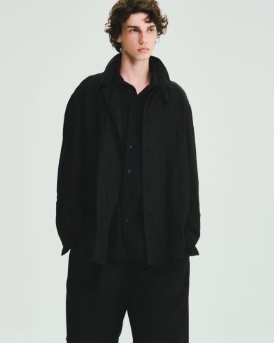 画像2: FOLL       khadi cotton loose shirt・dark navy