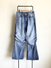 DOUGALL       Washed wide denim  pants・Light Blue M 