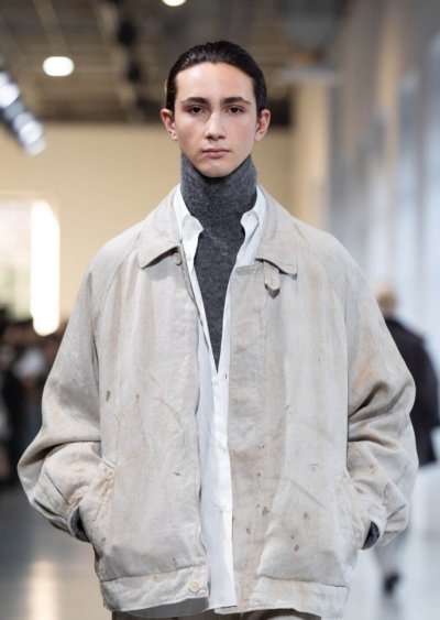 画像3: ssstein         HEAVY LINEN HERRINGBONE ZIP JACKET・NATURAL