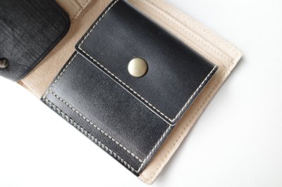 画像6: ebagos  エバゴス　　ブライドルレザーカシメ二つ折財布・ブラック