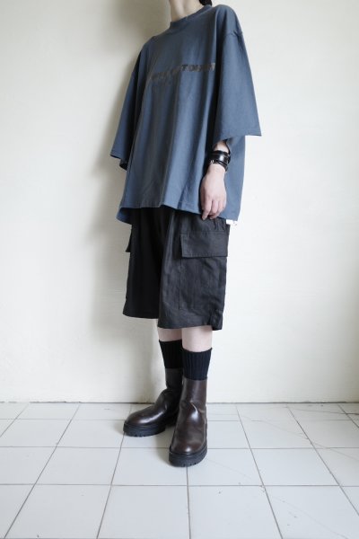 画像10: renewces       "docking print T-sh"・slate blue×black