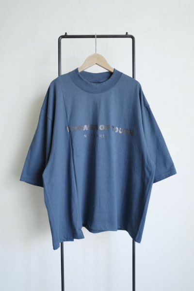 画像1: renewces       "docking print T-sh"・slate blue×black