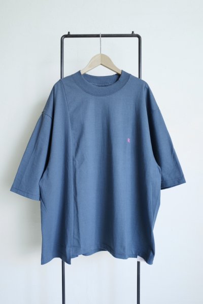 画像1: renewces       "docking embroidery T-sh"・slate blue