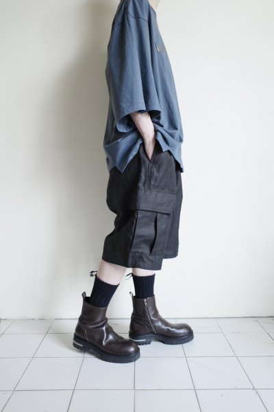 画像11: renewces       "docking print T-sh"・slate blue×black