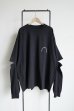 画像1: renewces       "elbow slit L/S T-sh"・black×off white (1)