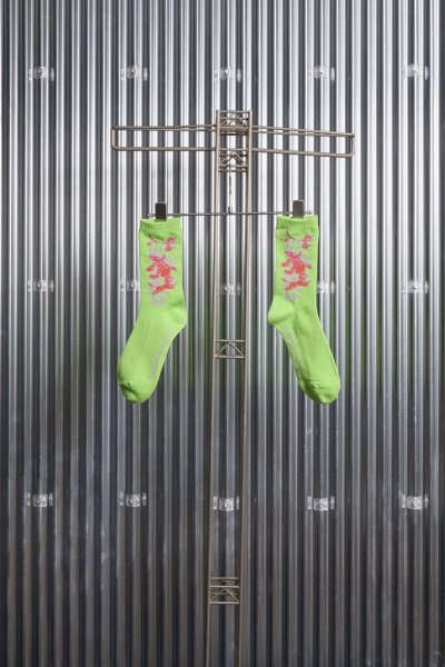 画像1: FlexibleVisual SPCE™       Basic Socks (CAT！)・yellow