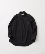 FOLL       cotton wool skipper shirt・black