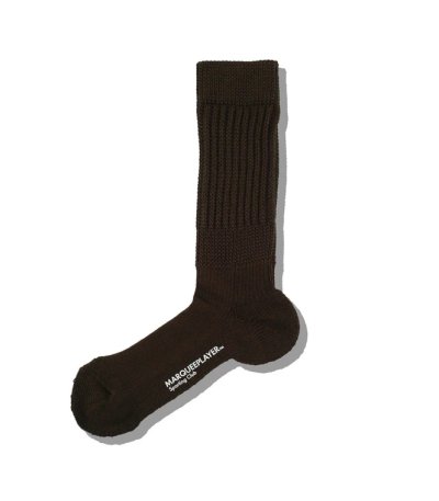 画像1: MARQUEE PLAYER       Hybrid rib socks dark brown"made in Japan"