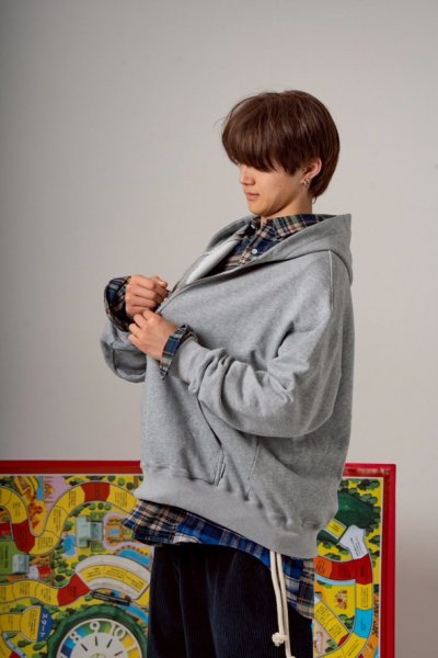 画像1: TENHALF       HALF ZIP HOODY・GREY