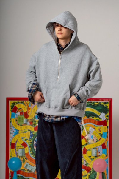 画像2: TENHALF       HALF ZIP HOODY・GREY