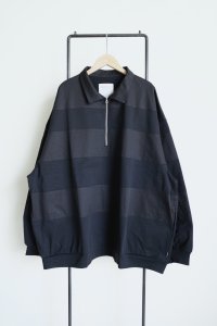 TENHALF       HALF ZIP BORDER・BLACK