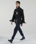 画像1: fluss       shawl collar shirt  with peplum・navy glitter (1)