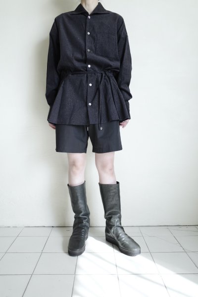 画像17: fluss       shawl collar shirt  with peplum・navy glitter