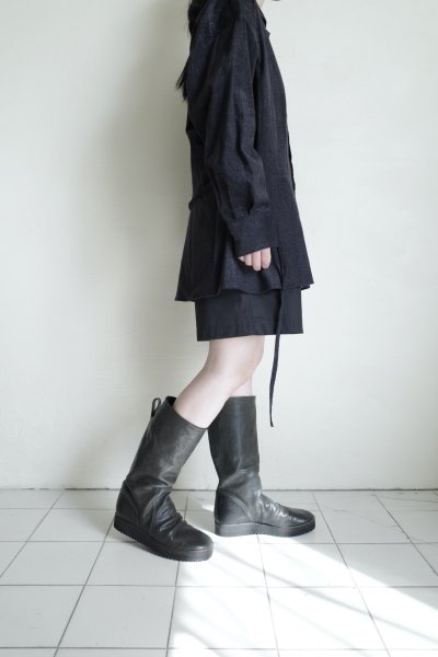 画像15: fluss       shawl collar shirt  with peplum・navy glitter