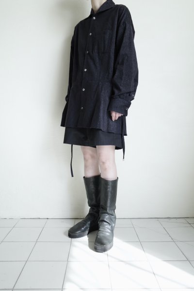 画像14: fluss       shawl collar shirt  with peplum・navy glitter