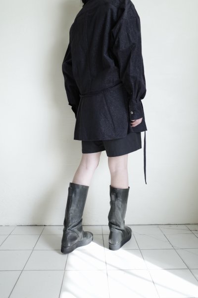 画像16: fluss       shawl collar shirt  with peplum・navy glitter