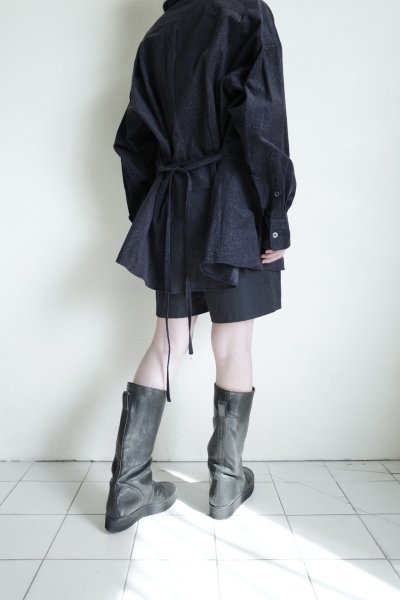 画像19: fluss       shawl collar shirt  with peplum・navy glitter