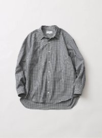 FOLL       cotton cashmere gingham check daily shirts・blue