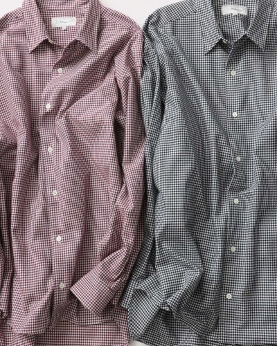 画像3: FOLL       cotton cashmere gingham check daily shirts・red
