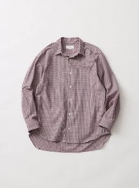 FOLL       cotton cashmere gingham check daily shirts・red