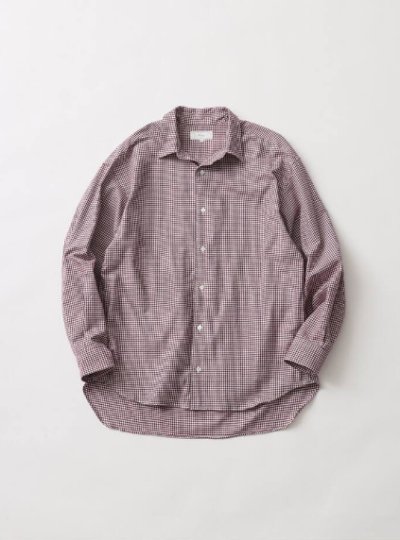 画像1: FOLL       cotton cashmere gingham check daily shirts・red
