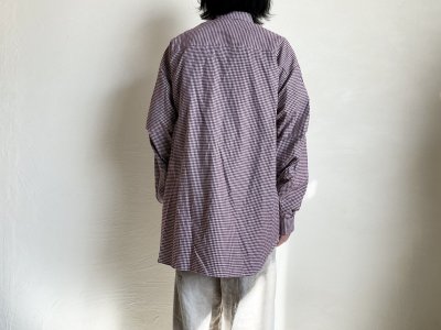 画像19: FOLL       cotton cashmere gingham check daily shirts・red