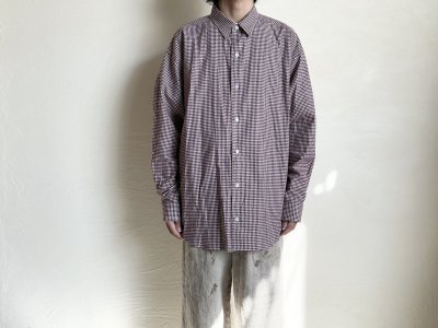 画像17: FOLL       cotton cashmere gingham check daily shirts・red