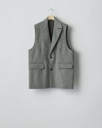 ssstein       W/CA BEAVER BACK SLASH SLEEVELESS JACKET・GREY