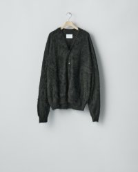 ssstein         CASHMERE SHAGGY KNIT V NECK CARDIGAN・BLACK